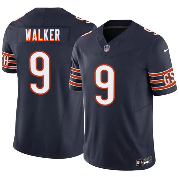 Men's Chicago Bears 9 Jahdae Walker Navy 2026 F.U.S.E. Vapor Untouchable Limited Football Stitched Jersey