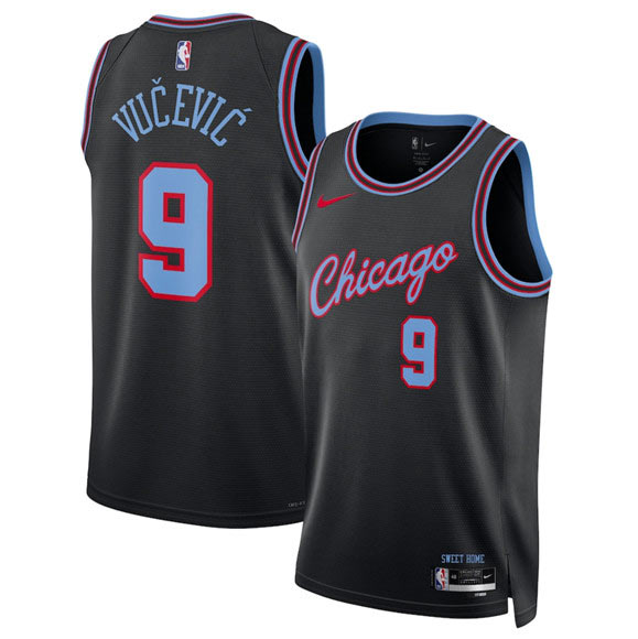 Men's Chicago Bulls 9 Nikola Vuevi Black 2025 26 City Edition Swingman Stitched Basketball Jersey