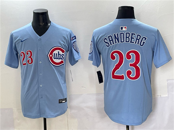 Men's Chicago Cubs 23 Ryne Sandberg Blue 'Ryne Sandberg Tribute' Vapor Limited V3 Stitched Baseball Jersey