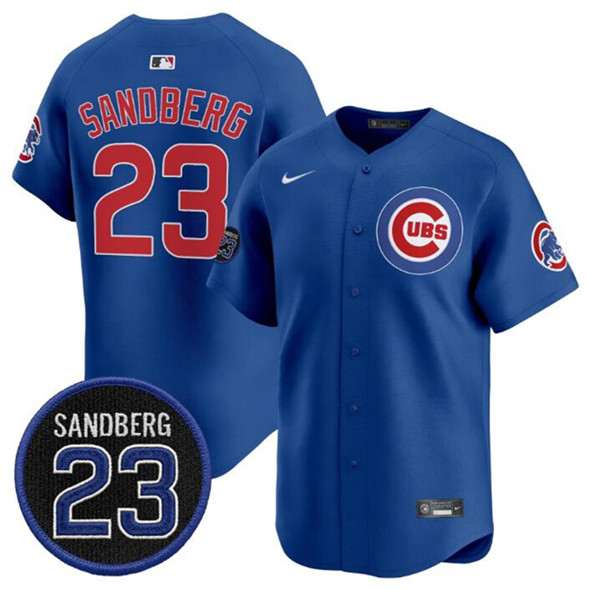 Men's Chicago Cubs 23 Ryne Sandberg Royal 'Ryne Sandberg Tribute' Vapor Limited V2 Stitched Baseball Jersey