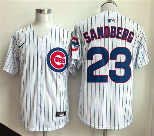 Men's Chicago Cubs 23 Ryne Sandberg White Limited Stitched Baseball Jersey