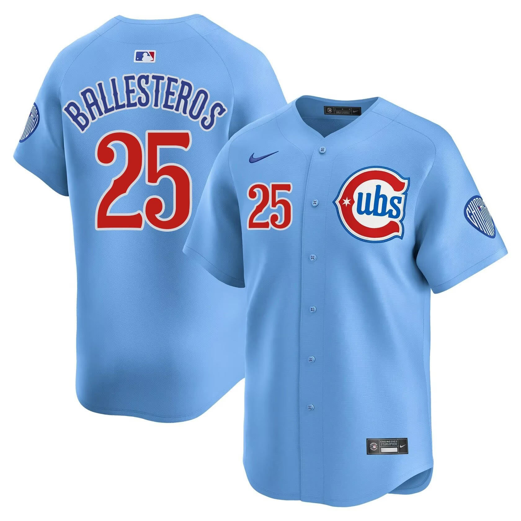 Men's Chicago Cubs 25 Moises ballesteros Blue 2024 25 2nd Alternate Limited Stitched Baseball Jersey