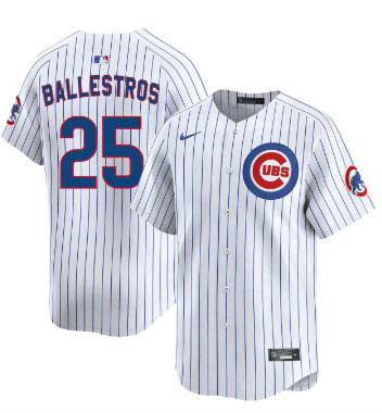 Men's Chicago Cubs 25 Moises ballesteros White Cool Base Stitched Baseball Jersey