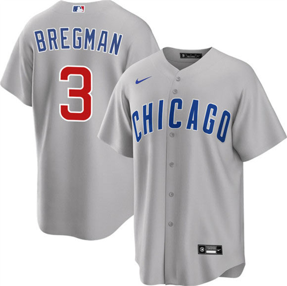 Men's Chicago Cubs 3 Alex Bregman Gray 2026 Cool Base Limited Stitched Baseball Jersey
