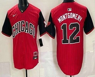 Men's Chicago White Sox 12 Colson Montgomery Red 2025 City Connect Limited Stitched Jersey Men's Chicago White Sox 12 Colson Montgomery Red 2025 City Connect Limited Stitched Jersey