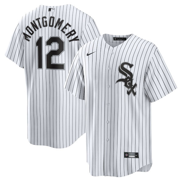 Men's Chicago White Sox 12 Colson Montgomery White Cool Base Stitched Baseball Jersey