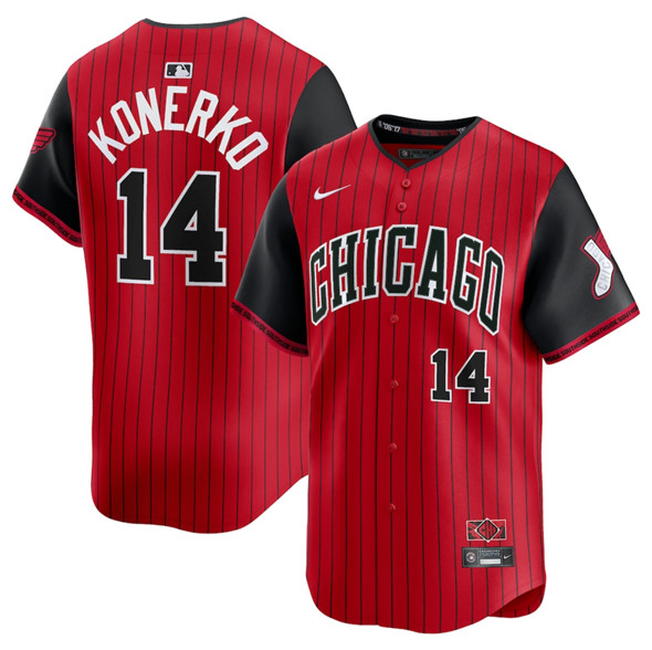 Men's Chicago White Sox 14 Paul Konerko Red Black 2025 City Connect Limited Stitched Baseball Jersey