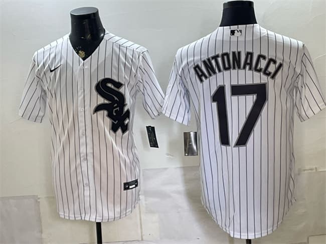 Men's Chicago White Sox 17 Sam Antonacci White Home Stitched Baseball Jersey Men's Chicago White Sox 17 Sam Antonacci White Home Stitched Baseball Jersey