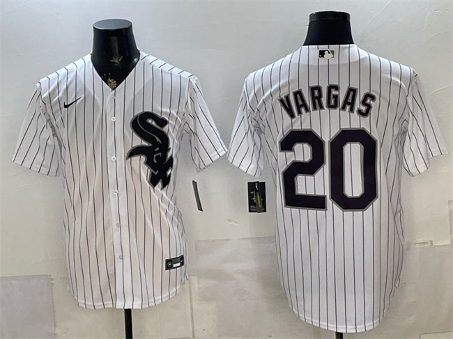 Men's Chicago White Sox 20 Miguel Vargas White Home Stitched Baseball Jersey