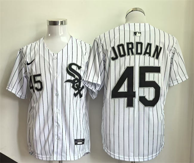 Men's Chicago White Sox 45 Michael Jordan White Limited Stitched Baseball Jersey