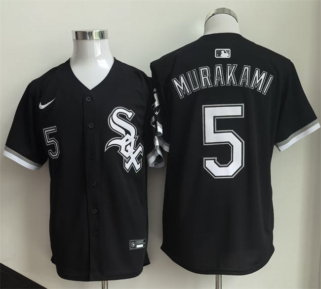 Men's Chicago White Sox 5 Munetaka Murakami Black 2025 Limited Stitched Baseball Jersey