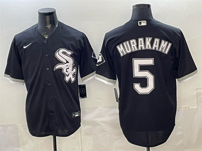 Men's Chicago White Sox 5 Munetaka Murakami Black Alternate Stitched Baseball Jersey