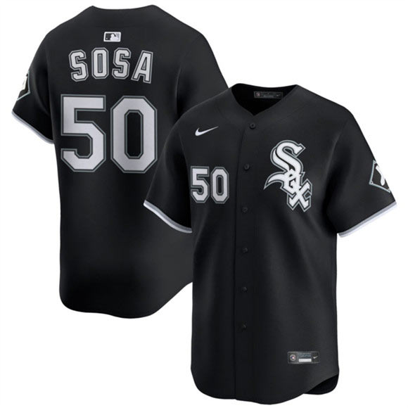 Men's Chicago White Sox 50 Lenyn Sosa Black 2025 Alternate Limited Stitched Baseball Jersey