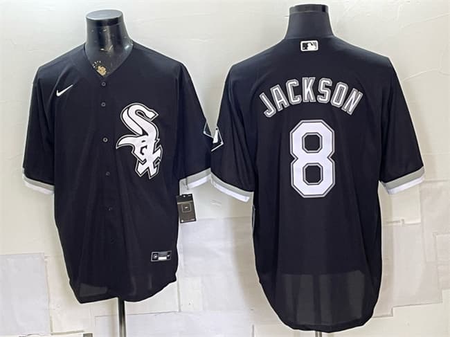 Men's Chicago White Sox 8 Bo Jackson Black Stitched Baseball Jersey Men's Chicago White Sox 8 Bo Jackson Black Stitched Baseball Jersey