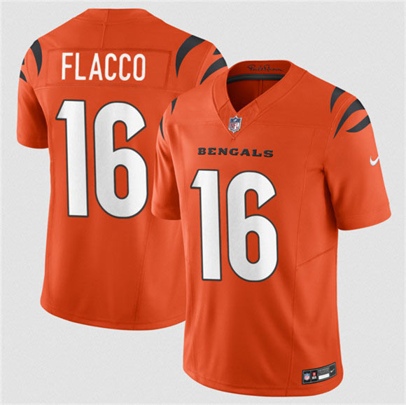 Men's Cincinnati Bengals 16 Joe Flacco Orange 2025 F.U.S.E. Vapor Untouchable Limited Football Stitched Jersey
