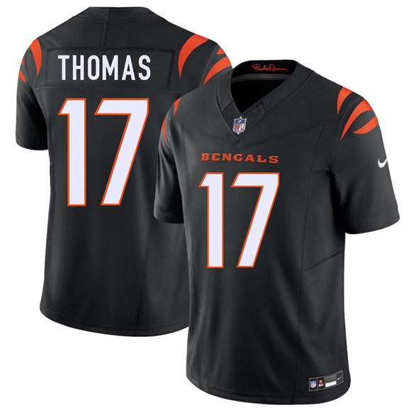 Men's Cincinnati Bengals 17 Noah Thomas Black 2026 Draft F.U.S.E. Vapor Untouchable Limited Football Stitched Jersey