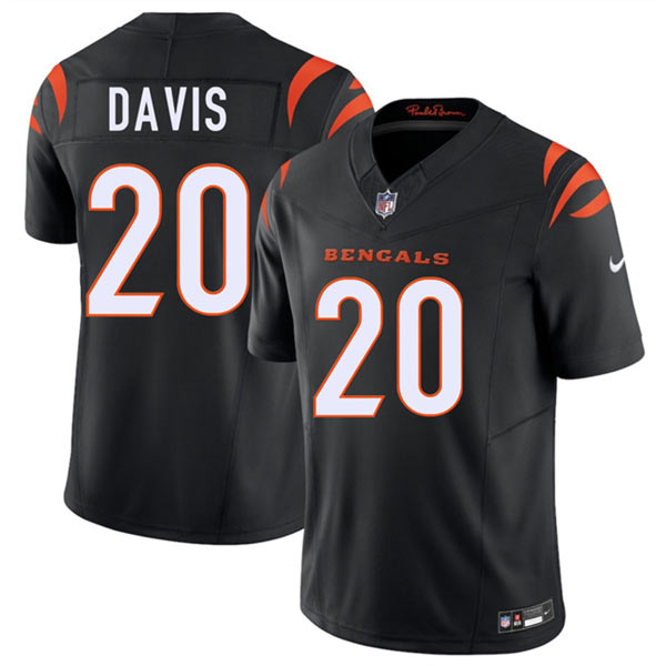 Men's Cincinnati Bengals 20 Tacario Davis Black 2026 Draft F.U.S.E. Vapor Untouchable Limited Football Stitched Jersey