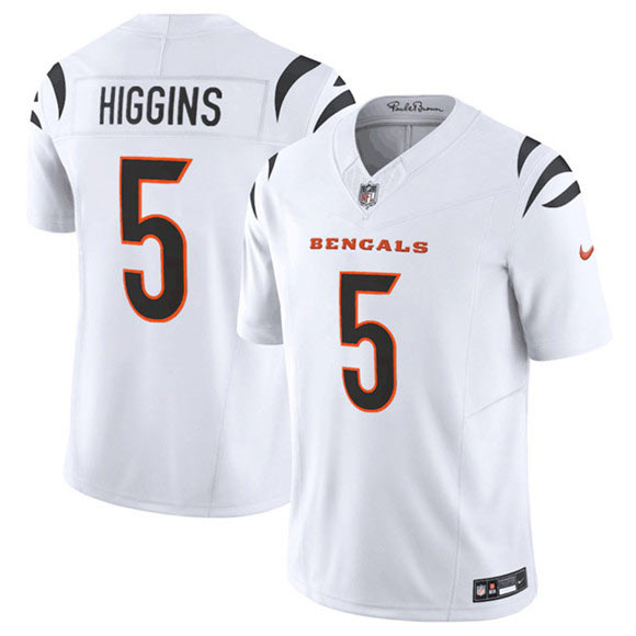 Men's Cincinnati Bengals 5 Tee Higgins White F.U.S.E. Vapor Untouchable Limited Football Stitched Jersey