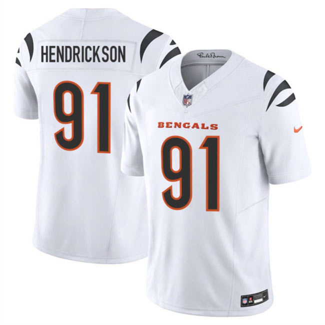 Men's Cincinnati Bengals 91 Trey Hendrickson White 2025 F.U.S.E. Vapor Untouchable Limited Football Stitched Jersey