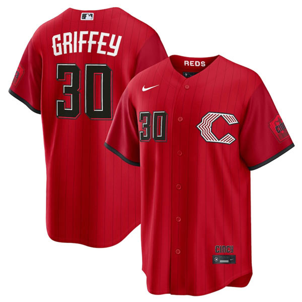 Men's Cincinnati Reds 30 Will Benson Red 2026 City Connect Stadium Stitched Baseball Jersey