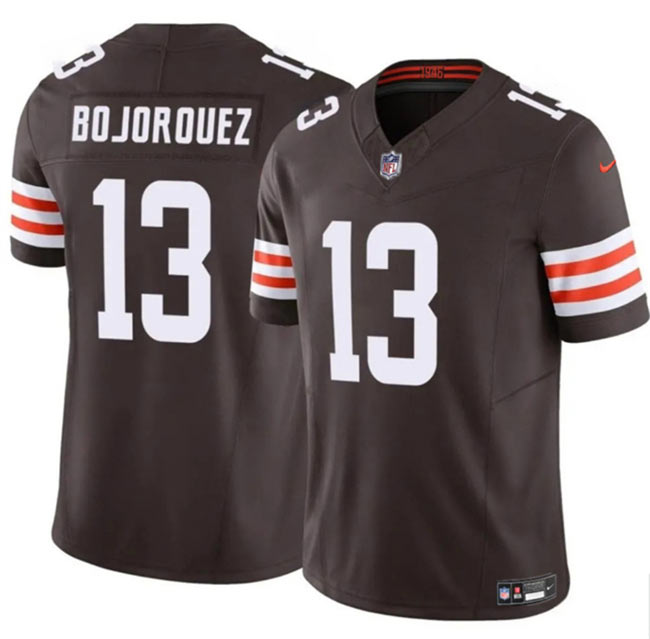 Men's Cleveland Browns 13 Corey Bojorquez Brown F.U.S.E. Vapor Limited Football Stitched Jersey