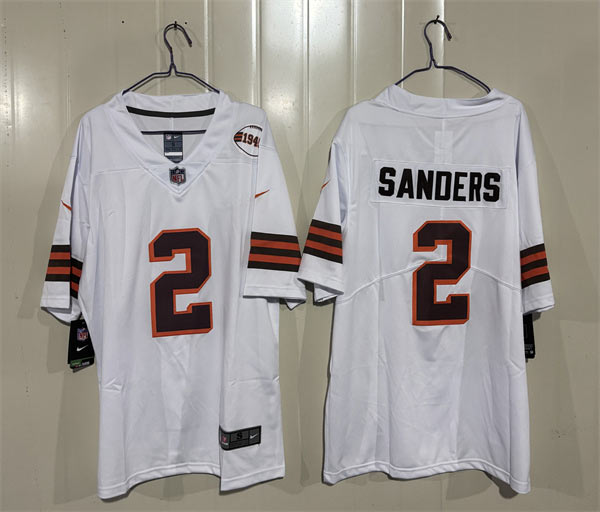 Men's Cleveland Browns 2 Shedeur Sanders White 2026 1946 Collection Vapor Limited Football Stitched Jersey Men's Cleveland Browns 2 Shedeur Sanders White 2026 1946 Collection Vapor Limited Football Stitched Jersey