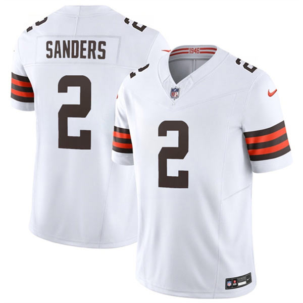 Men's Cleveland Browns 2 Shedeur Sanders White 2026 F.U.S.E. Vapor Limited Football Stitched Jersey