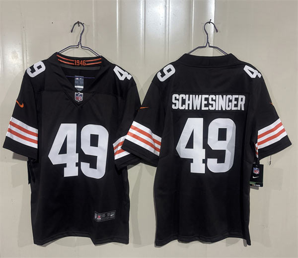 Men's Cleveland Browns 49 Carson Schwesinger Brown 2026 Vapor Limited Football Stitched Jersey Men's Cleveland Browns 49 Carson Schwesinger Brown 2026 Vapor Limited Football Stitched Jersey