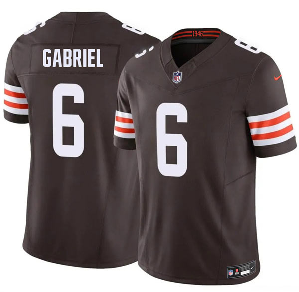 Men's Cleveland Browns 6 Dillon Gabriel Brown 2026 F.U.S.E. Vapor Limited Football Stitched Jersey Men's Cleveland Browns 6 Dillon Gabriel Brown 2026 F.U.S.E. Vapor Limited Football Stitched Jersey