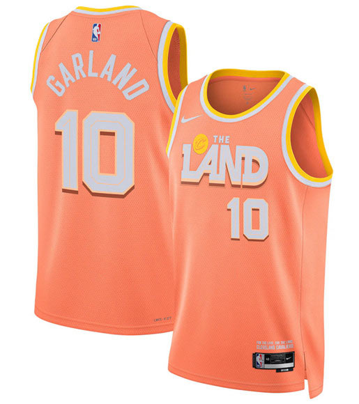 Men's Cleveland Cavaliers 10 Darius Garland Orange 2025 26 City Edition Swingman Stitched Jersey
