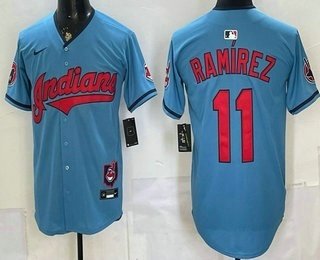 Men's Cleveland Guardians 11 Jose Ramirez Blue Limited Jersey Men's Cleveland Guardians 11 Jose Ramirez Blue Limited Jersey