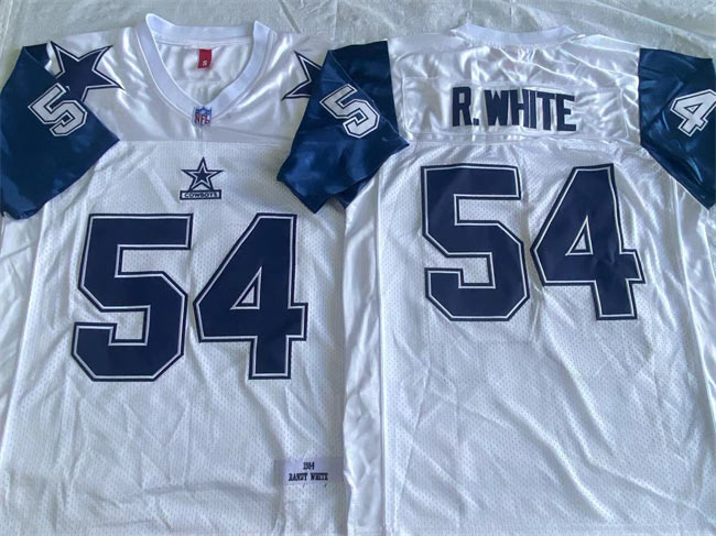 Men's Dallas Cowboys 54 Randy White White Throwback Stitched Football Jersey