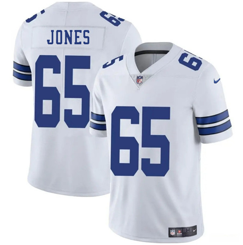 Men's Dallas Cowboys 65 Robert Jones White 2025 Vapor Untouchable Limited Football Stitched Jersey