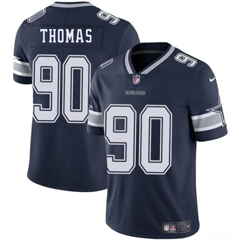 Men's Dallas Cowboys 90 Solomon Thomas Navy 2025 Vapor Untouchable Limited Football Stitched Jersey