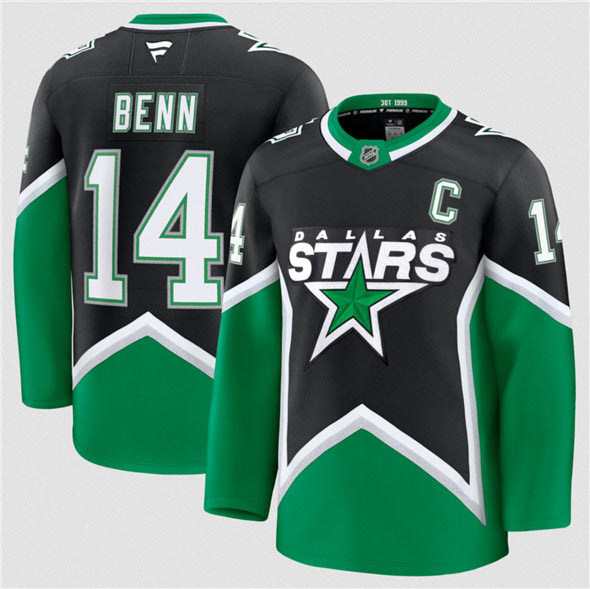 Men's Dallas Stars 14 Jamie Benn Black 2025 26 Alternate Stitched Hockey Jersey