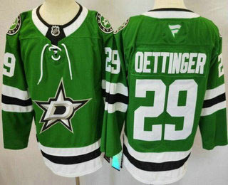 Men's Dallas Stars 29 Jake Oettinger Green Authentic Jersey