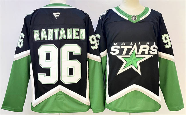 Men's Dallas Stars 96 Mikko Rantanen Black 2025 26 Alternate Stitched Hockey Jersey