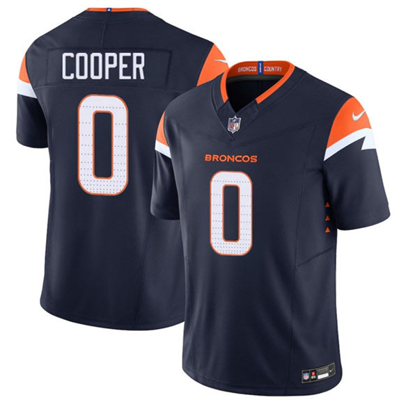 Men's Denver Broncos 0 Jonathon Cooper Navy F.U.S.E. Vapor Limited Football Stitched Jersey