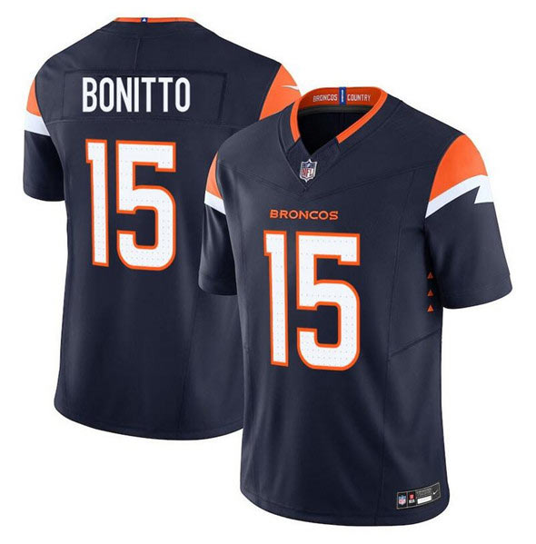 Men's Denver Broncos 15 Nik Bonitto Navy F.U.S.E. Vapor Limited Football Stitched Jersey