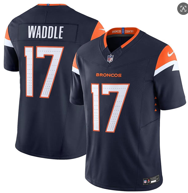 Men's Denver Broncos 17 Jaylen Waddle Navy 2026 F.U.S.E