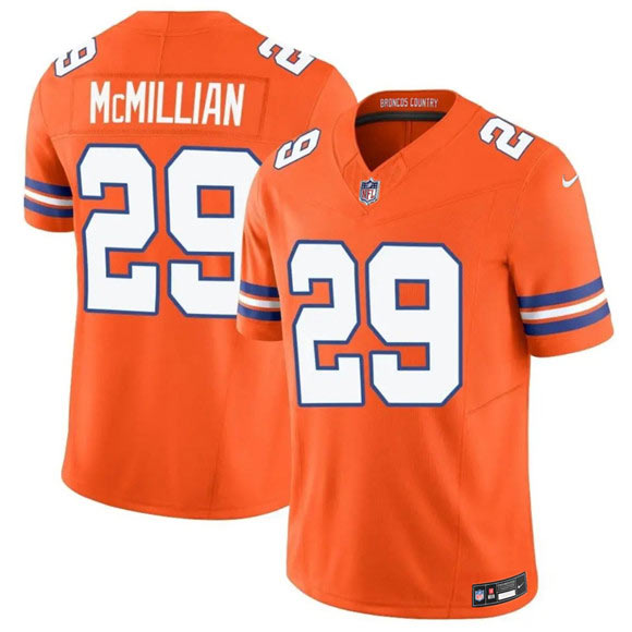 Men's Denver Broncos 29 Ja'Quan McMillan Orange Mile High Collection 1977 Throwback Vapor Limited Football Stitched Jersey