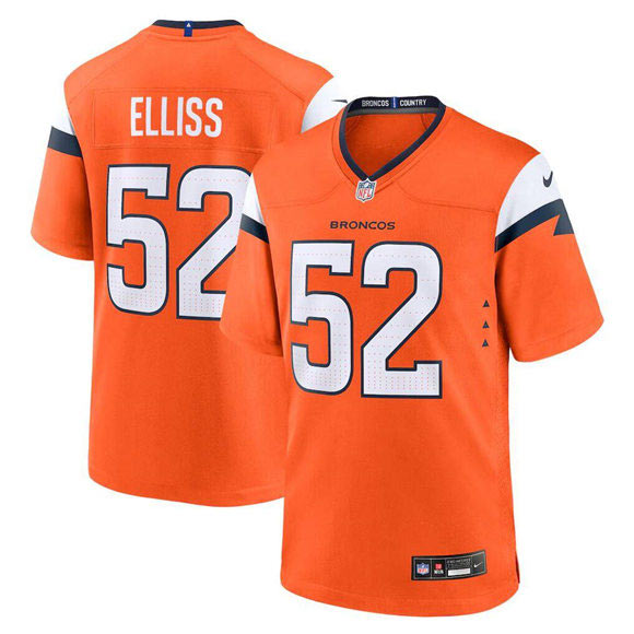 Men's Denver Broncos 52 Jonah Elliss Orange Vapor Limited Football Stitched Game Jersey