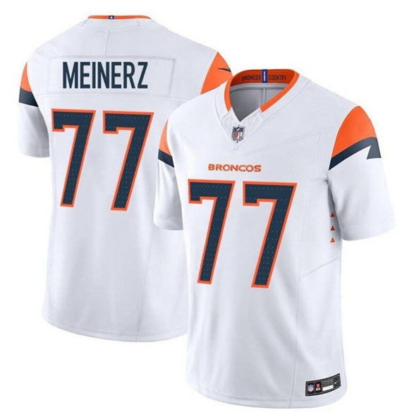 Men's Denver Broncos 77 Quinn Meinerz White F.U.S.E. Vapor Limited Football Stitched Jersey