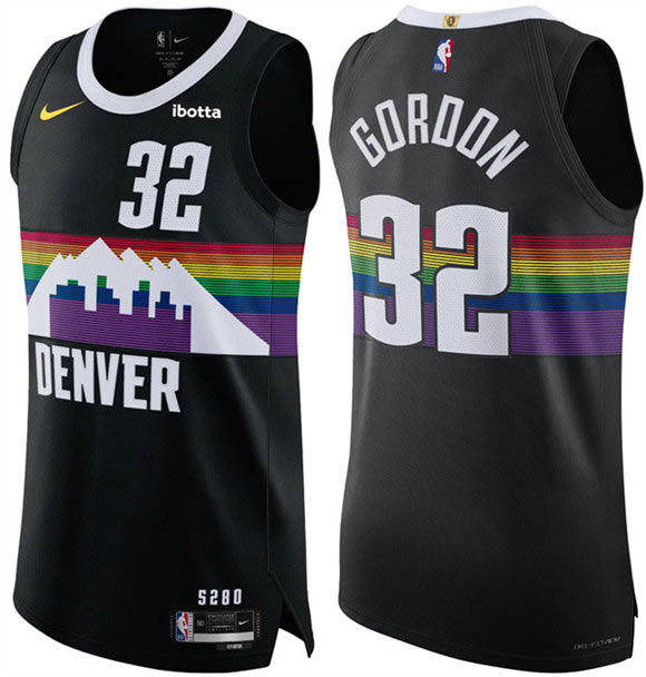Men's Denver Nuggets 32 Aaron Gordon Black 2025 26 City Edition Stitched Basketball Jersey