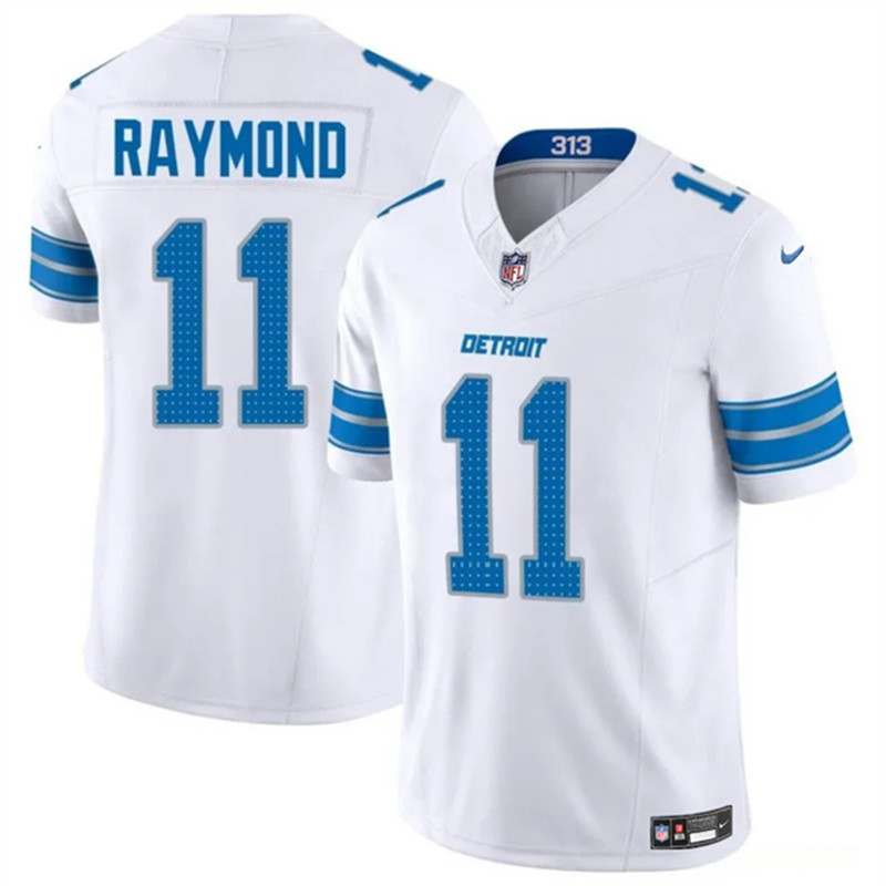 Men's Detroit Lions 11 Kalif Raymond White 2024 F.U.S.E. Vapor Limited Football Stitched Jersey
