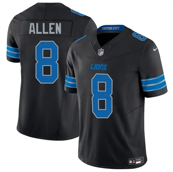 Men's Detroit Lions 8 Kyle Allen Black 2025 F.U.S.E. Vapor Limited Football Stitched Jersey