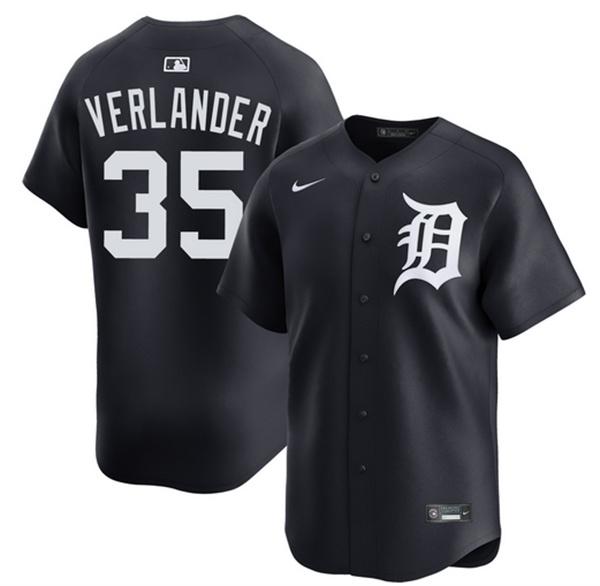 Men's Detroit Tigers 35 Justin Verlander Black 2026 Limited Stitched Baseball Jersey