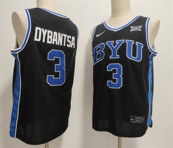 Men's Duke Blue Devils 3 AJ Dybantsa Black Stitched Basketball Jersey