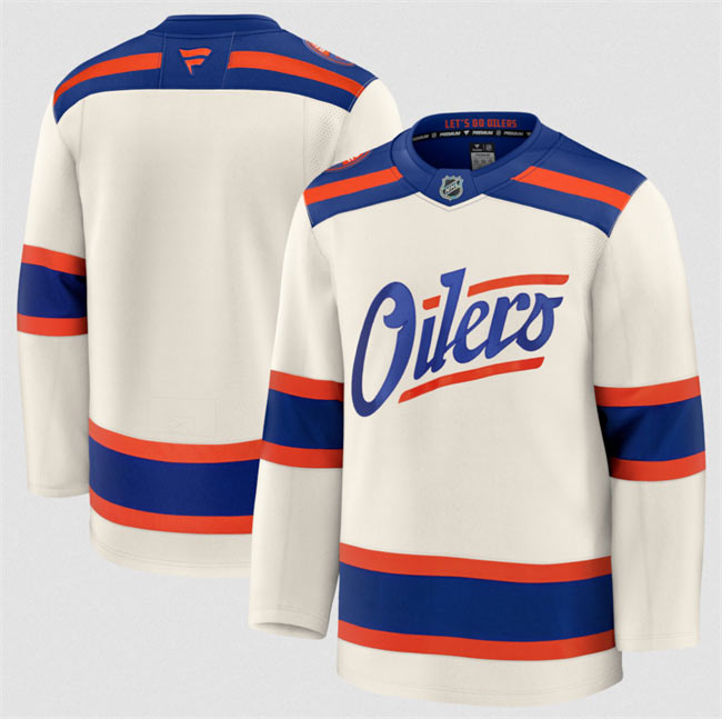 Men's Edmonton Oilers Blank Light Beige Alternate Stitched Hockey Jersey