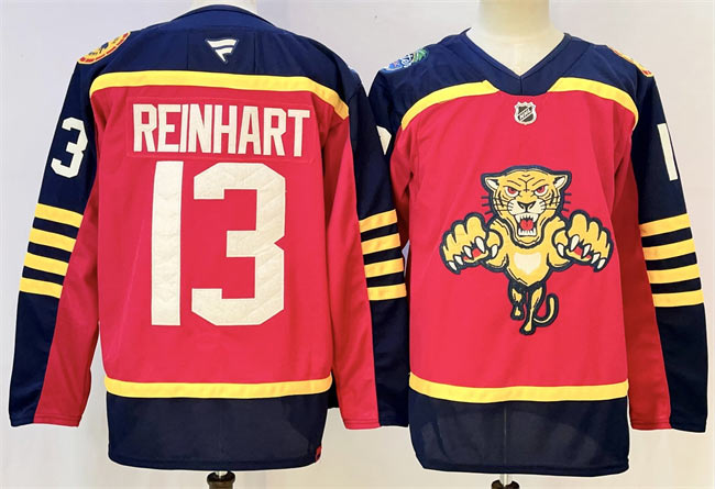 Men's Florida Panthers 13 Sam Reinhart Red 2026 2026 Winter Classic Stitched Hockey Jersey